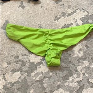 Vitamin A Samba Ruched Bikini Bottom in Lime